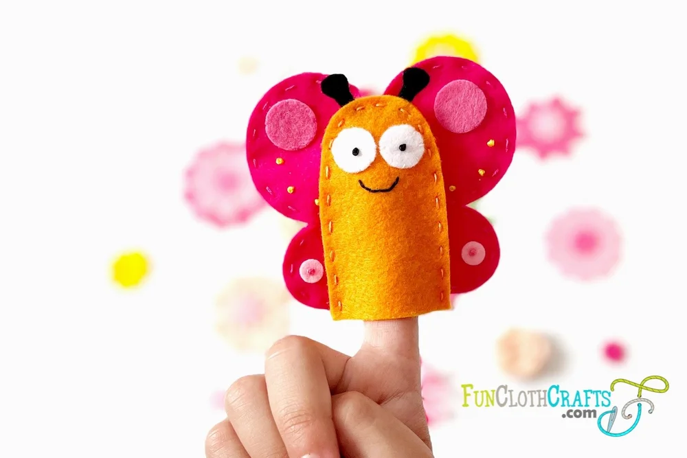 Magical Felt Butterfly Finger Puppet (Free Pattern) Fun Cloth Crafts